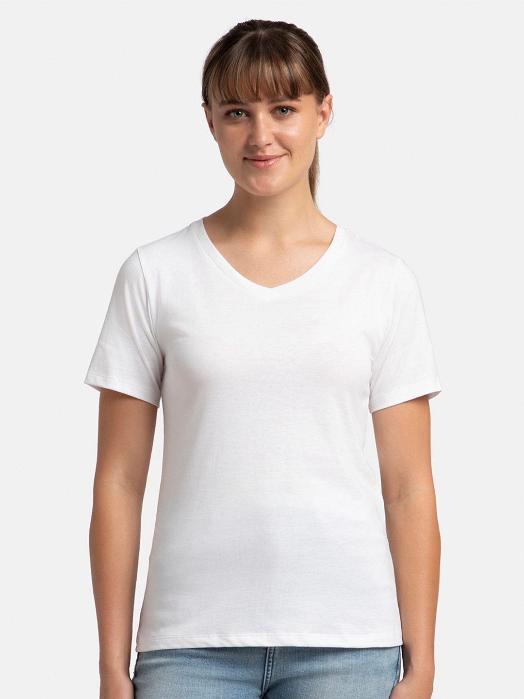 

Jockey Super Combed Cotton Rich Fabric Relaxed Fit T-shirt-AW89, White