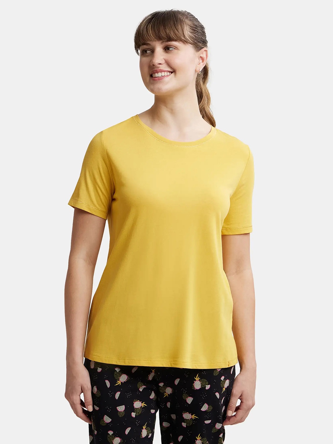 

Jockey Micro Modal Cotton Relaxed Fit T-shirt-RX71, Yellow