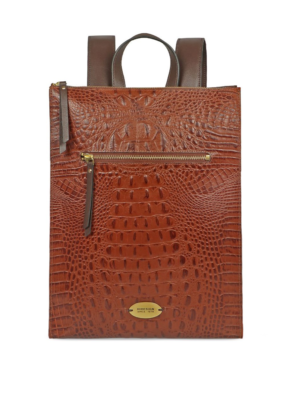 

Hidesign Animal Textured Leather Structured Back Bag, Tan