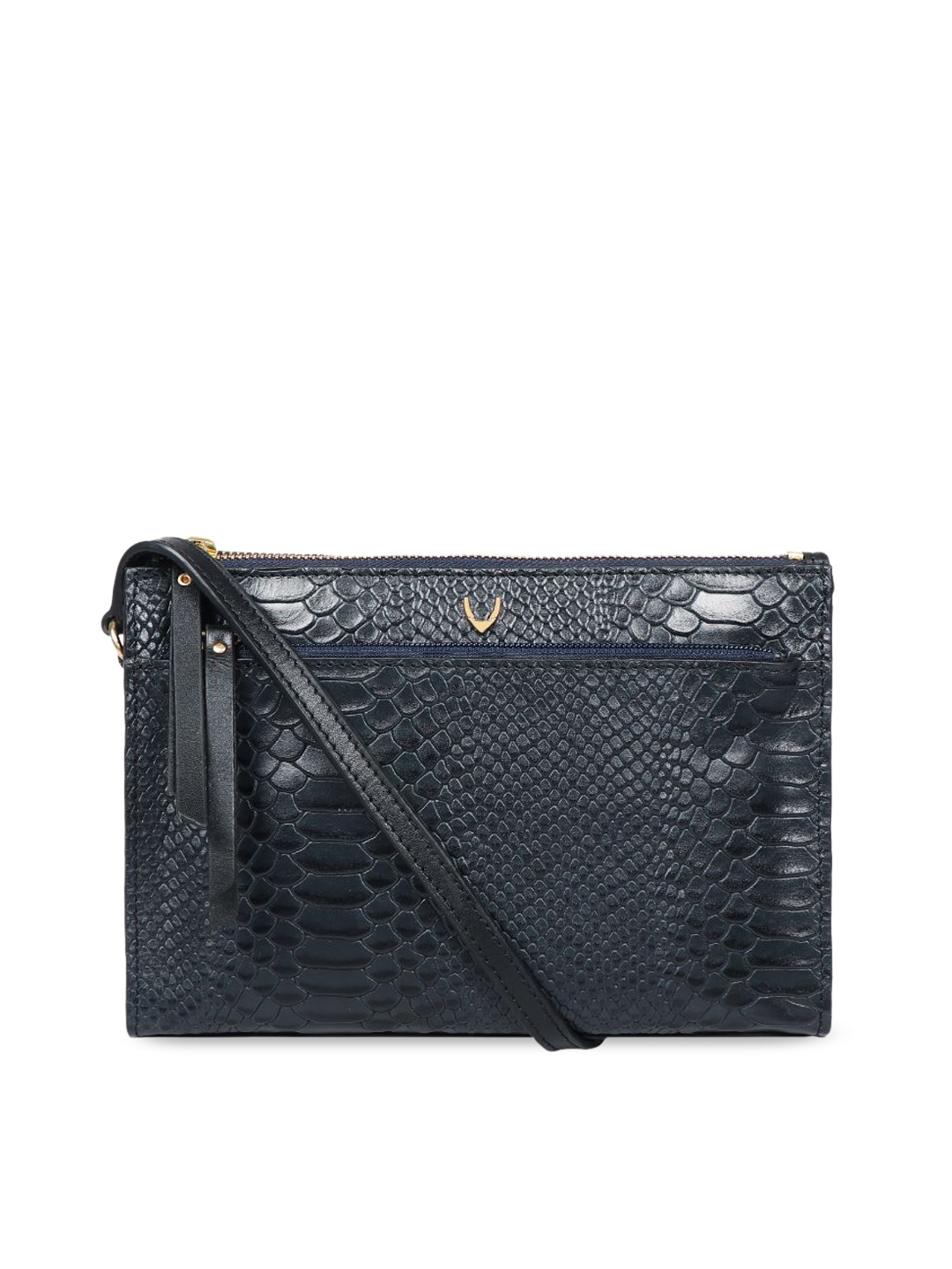 

Hidesign Animal Textured Leather Structured Sling Bag, Blue