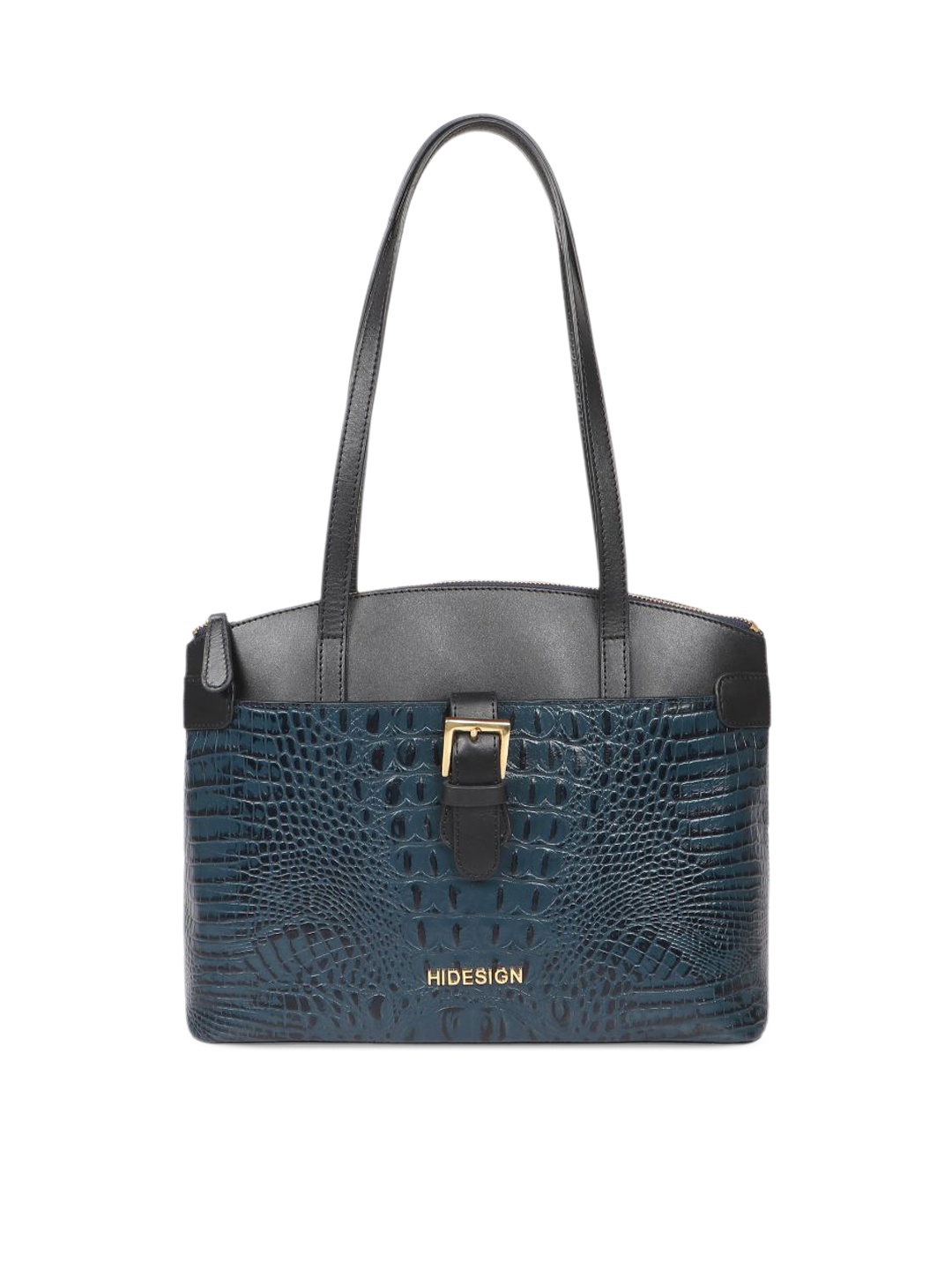 

Hidesign Women Textured Leather Structured Shoulder Bag, Blue