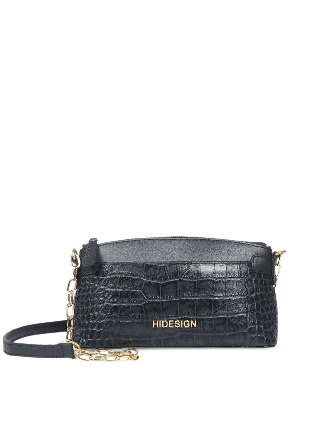 

Hidesign Textured Leather Structured Sling Bag, Blue