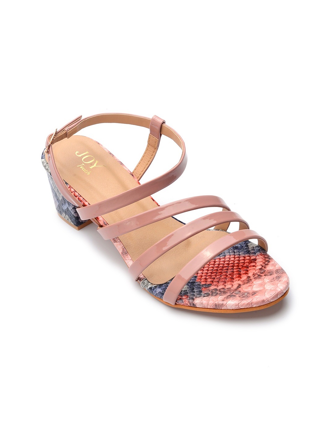 

Joytouch Printed Block Heels With Backstrap, Peach