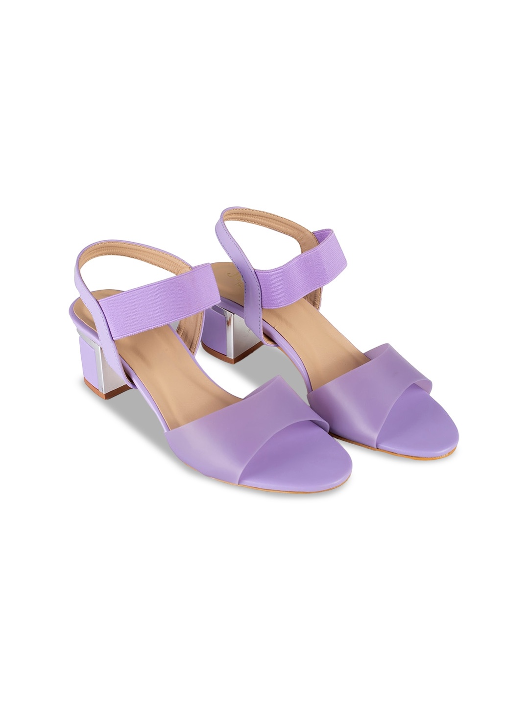 

Joytouch Open Toe Block Heels With Backstrap, Purple