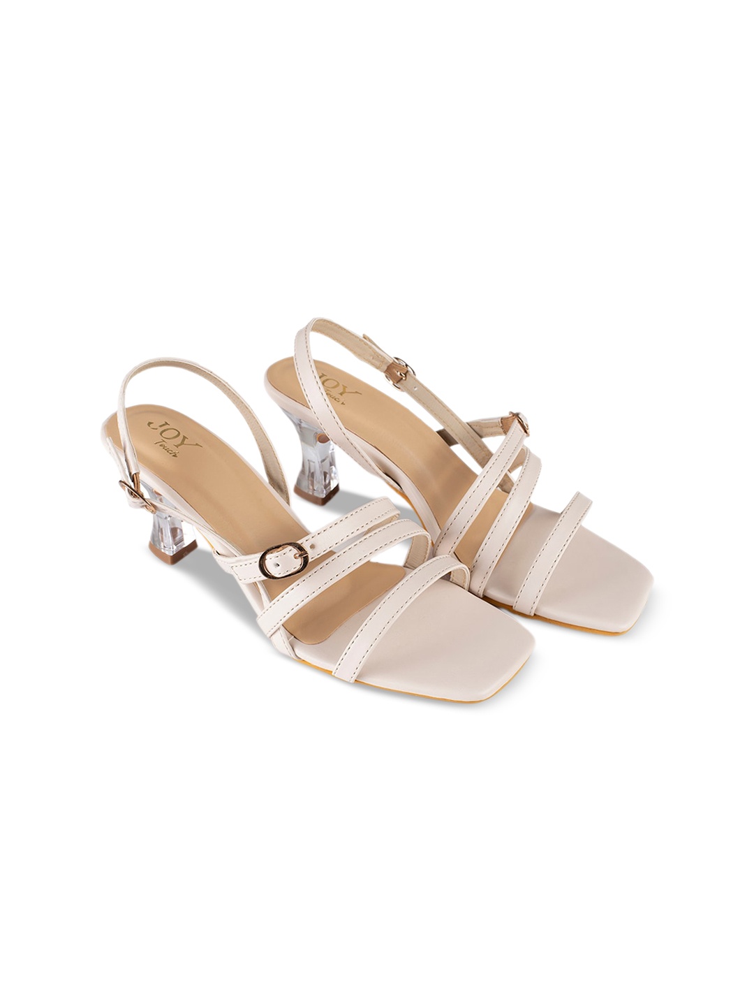 

Joytouch Strappy Kitten Heels, Cream