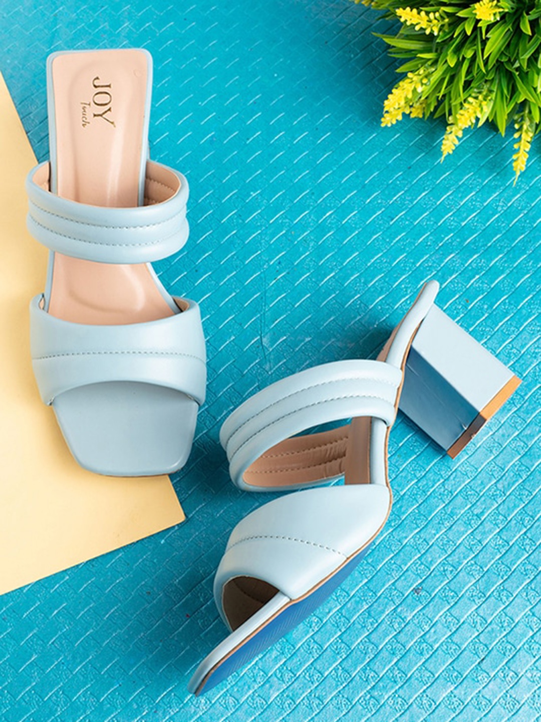 

Joytouch Open Toe Block Heels, Blue