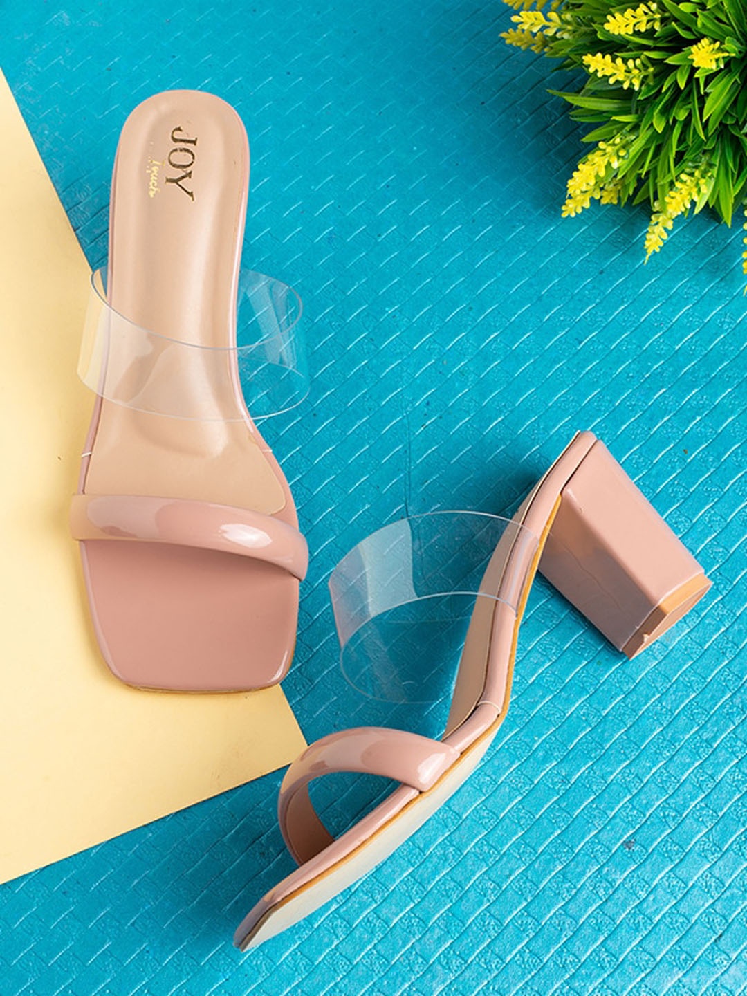 

Joytouch Open Toe Block Heels, Peach