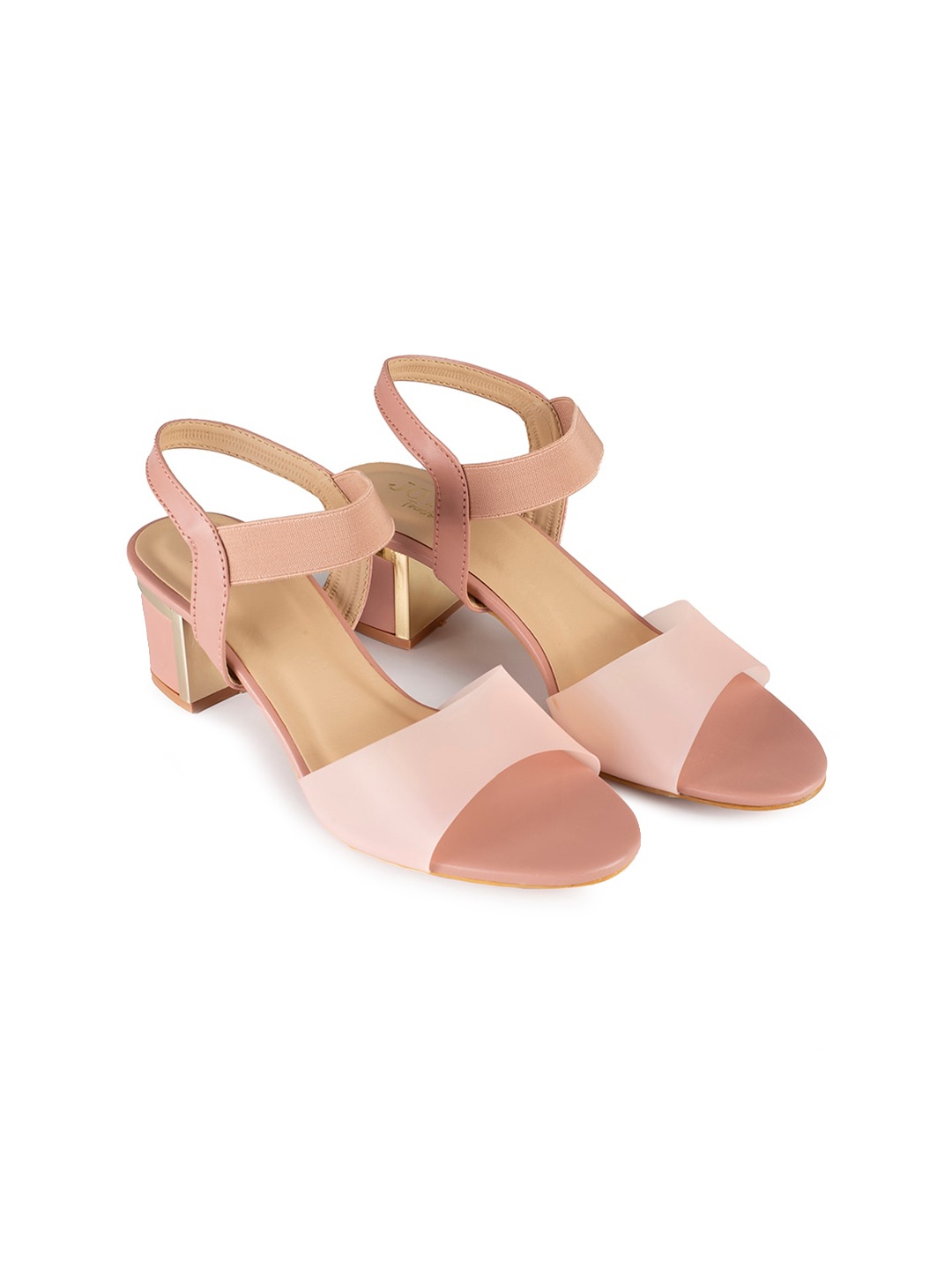 

Joytouch Open Toe Block Heels With Backstrap, Peach