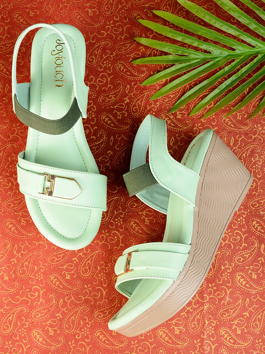 

Joytouch Open Toe Wedge Heels, Sea green