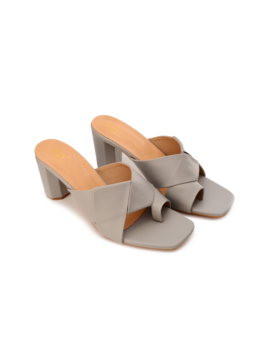 

Joytouch Open Toe Block Heels, Grey