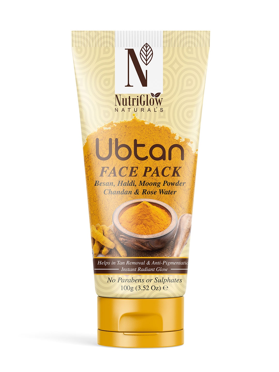 

NutriGlow Naturals Ubtan Face & Body Pack For Glowing Skin 100 g, Yellow