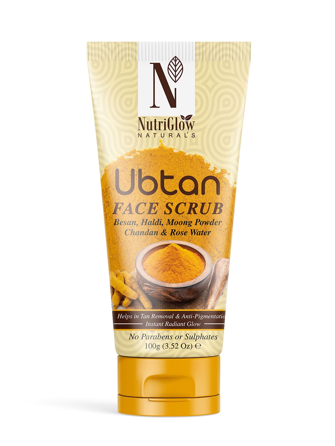 

NutriGlow Naturals Ubtan Face Scrub with Besan & Haldi - 100 g, Yellow