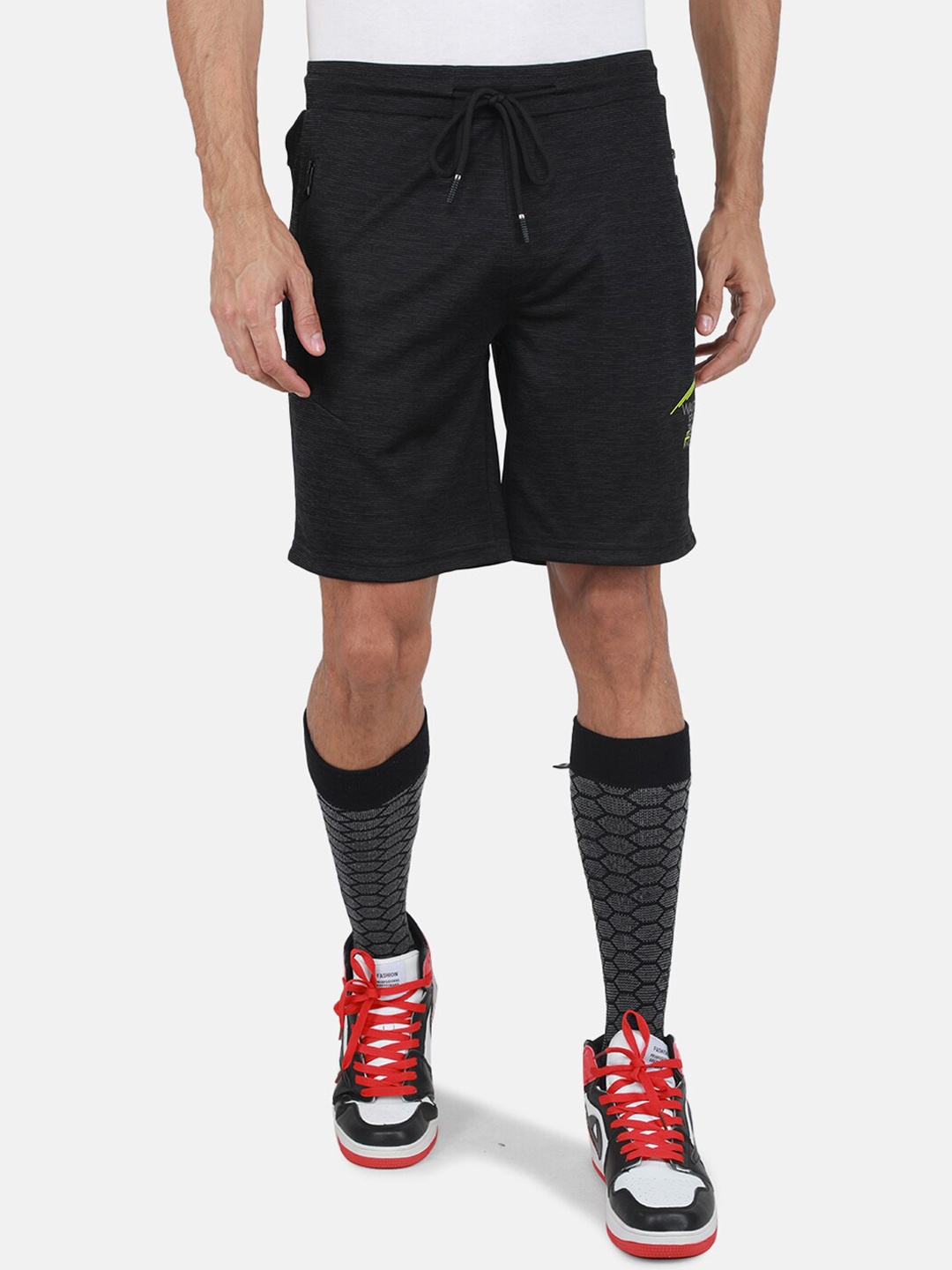 

Monte Carlo Men Mid-Rise Sports Shorts, Black