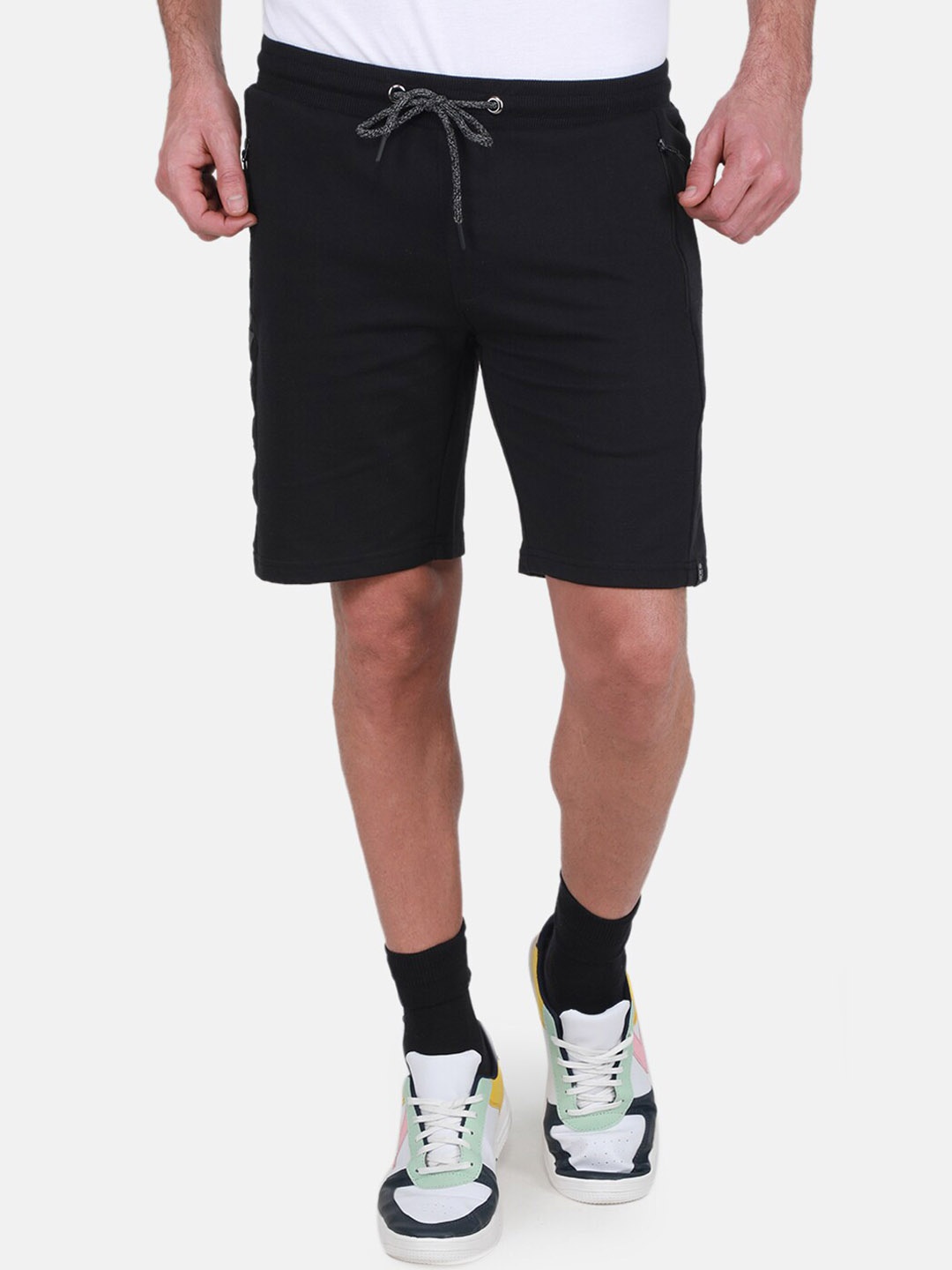 

Monte Carlo Men Mid-Rise Regular Shorts, Black