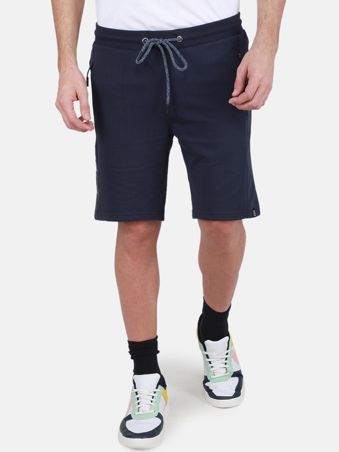 

Monte Carlo Men Mid-Rise Knee Length Casual Shorts, Navy blue