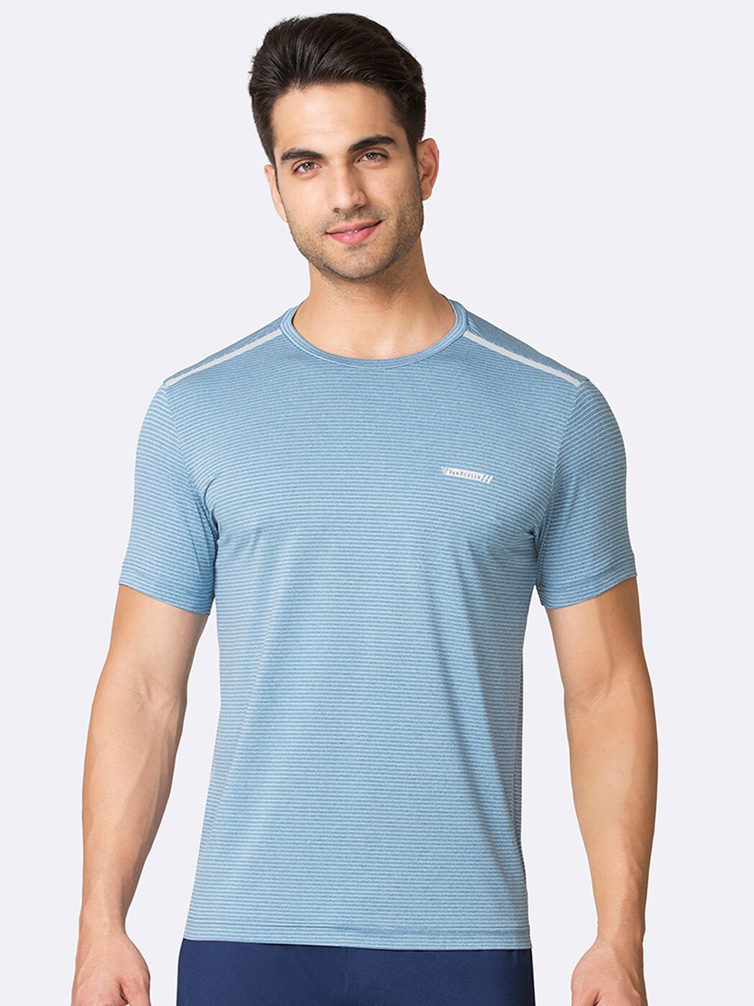 

Van Heusen Striped Slim Fit T-shirt, Blue