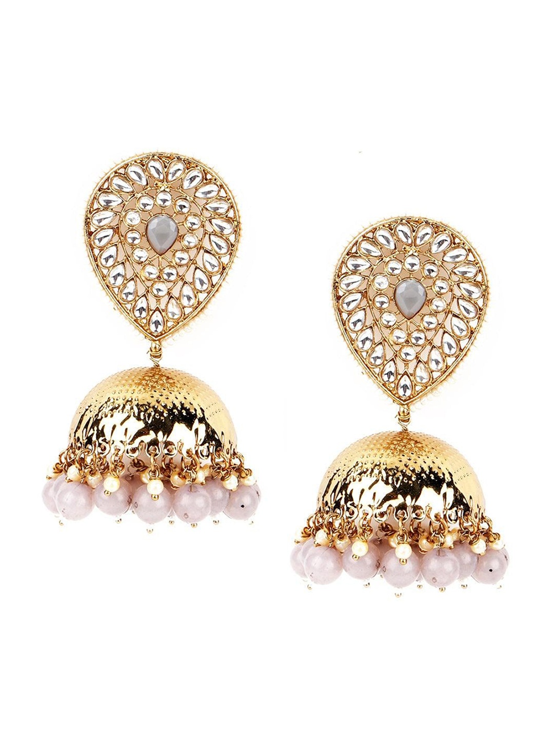 

ODETTE Pink Contemporary Jhumkas Earrings