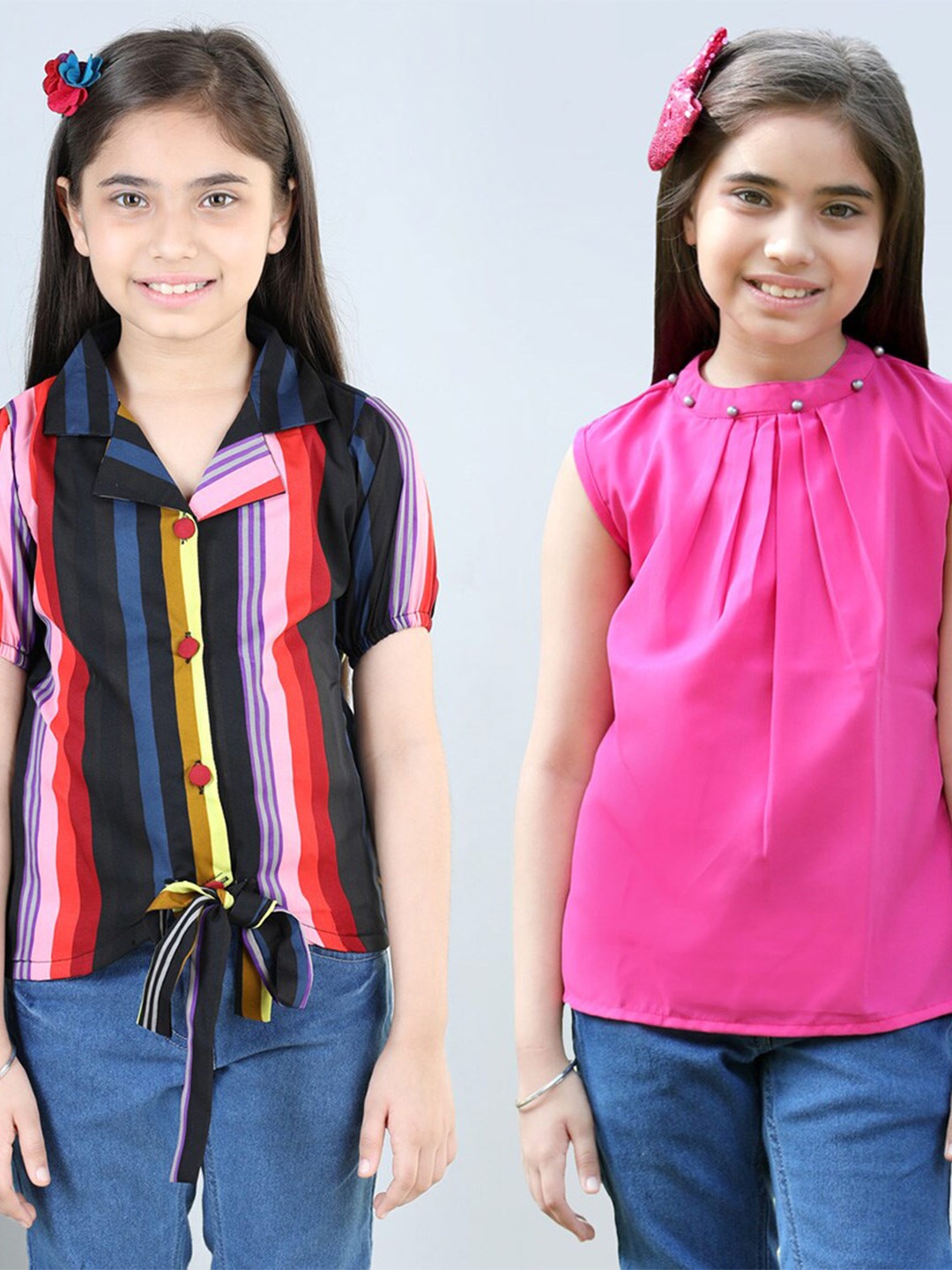 

Cutiekins Girls Pack Of 2 Printed Shirt Style Tops, Black