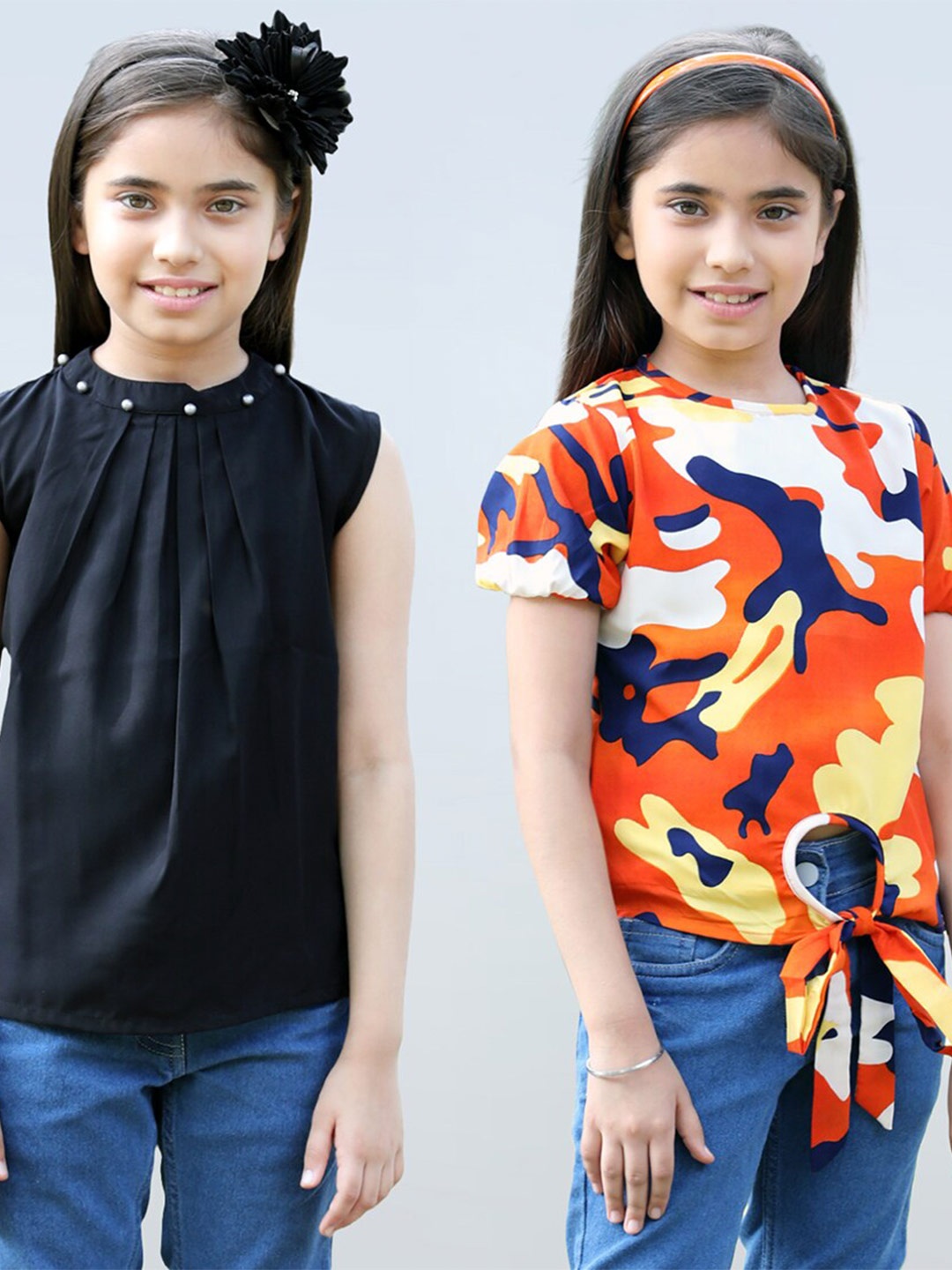 

Cutiekins Girls Pack Of 2 Printed Shirt Style Tops, Black