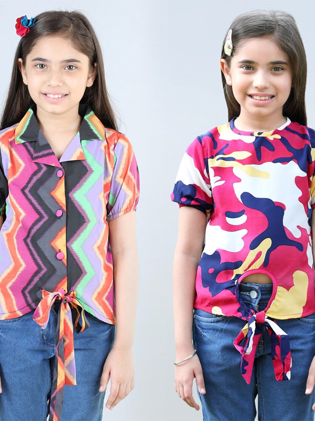

Cutiekins Girls Pack Of 2 Printed Shirt Style Tops, Pink