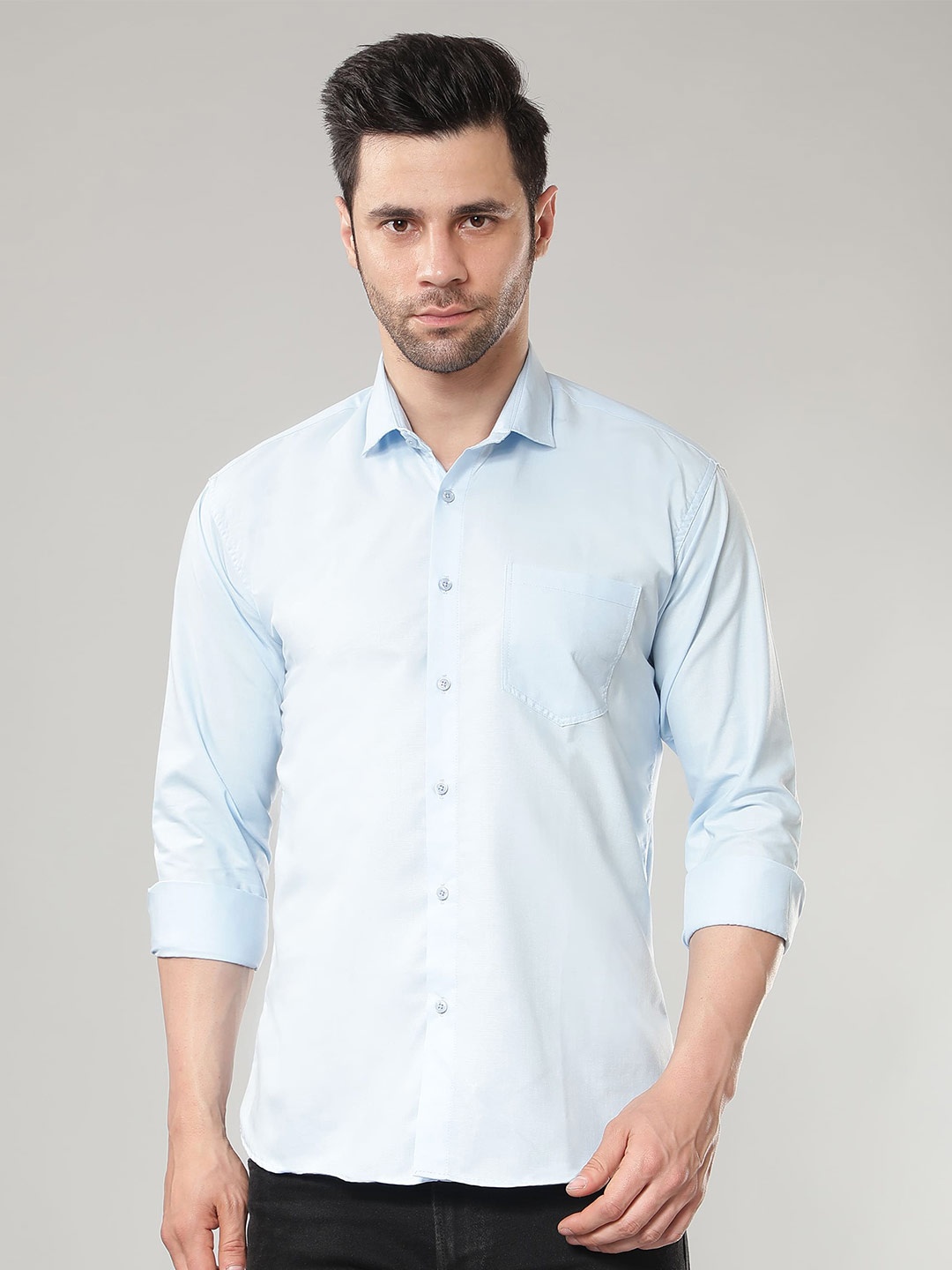 

HotGown Comfort Fit Opaque Casual Shirt, Blue