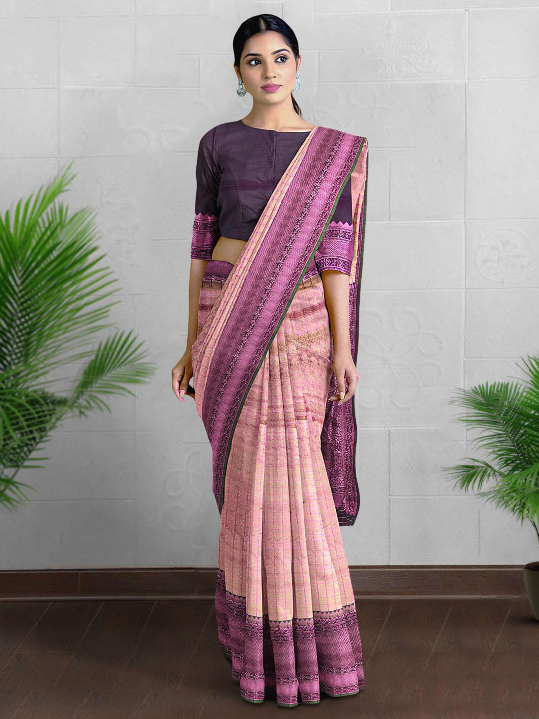 

Kalamandir Floral Woven Design Zari Saree, Beige