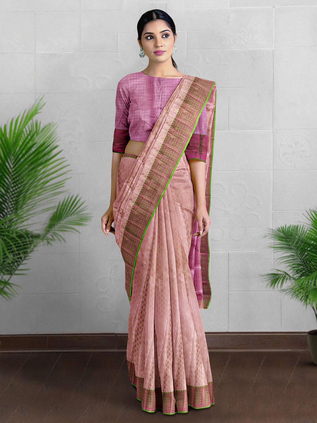 

Kalamandir Ethnic Motif Silk Blend Zari Saree With Blouse Piece, Cream