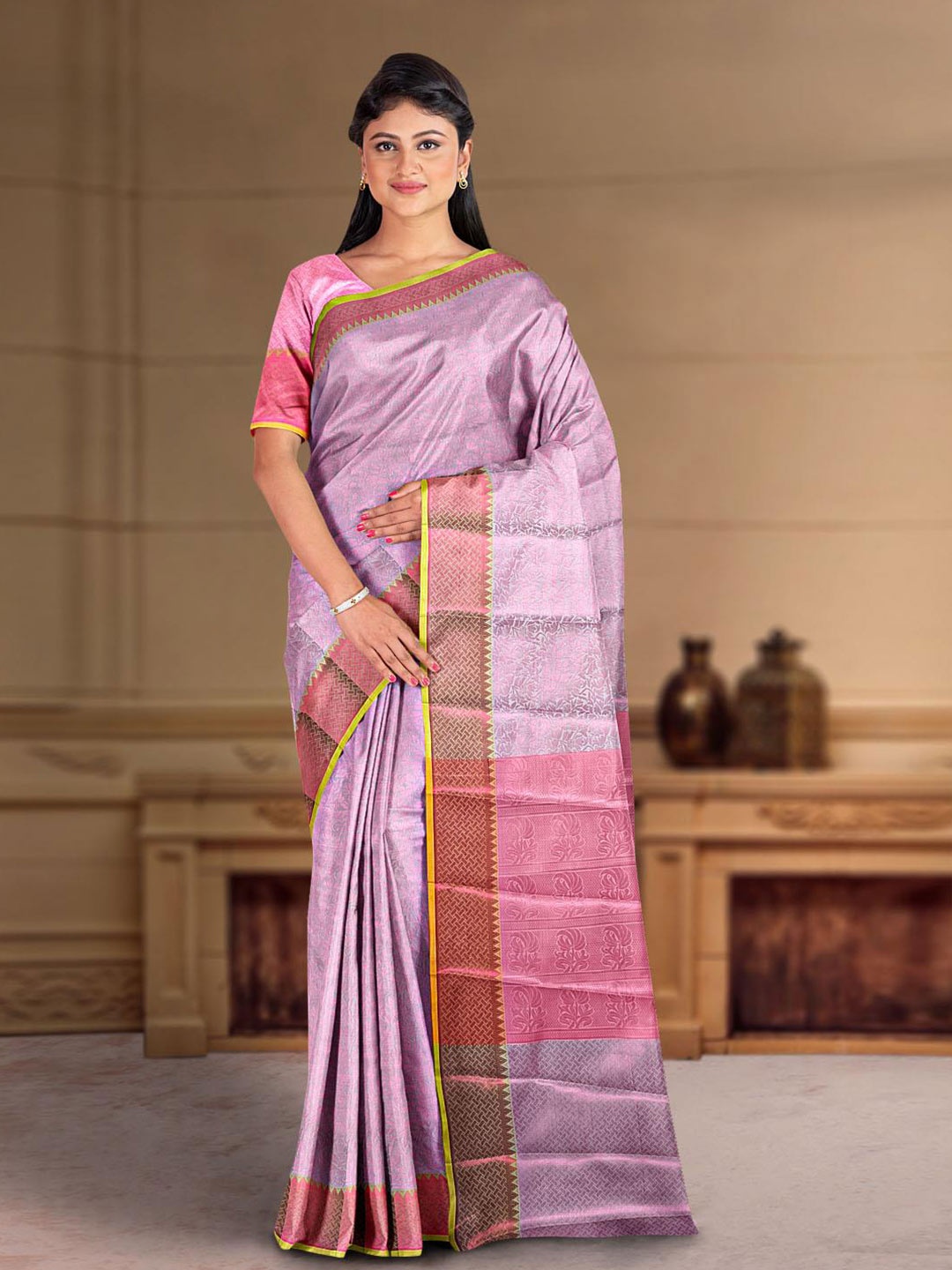 

Kalamandir Woven Design Zari Saree, Purple