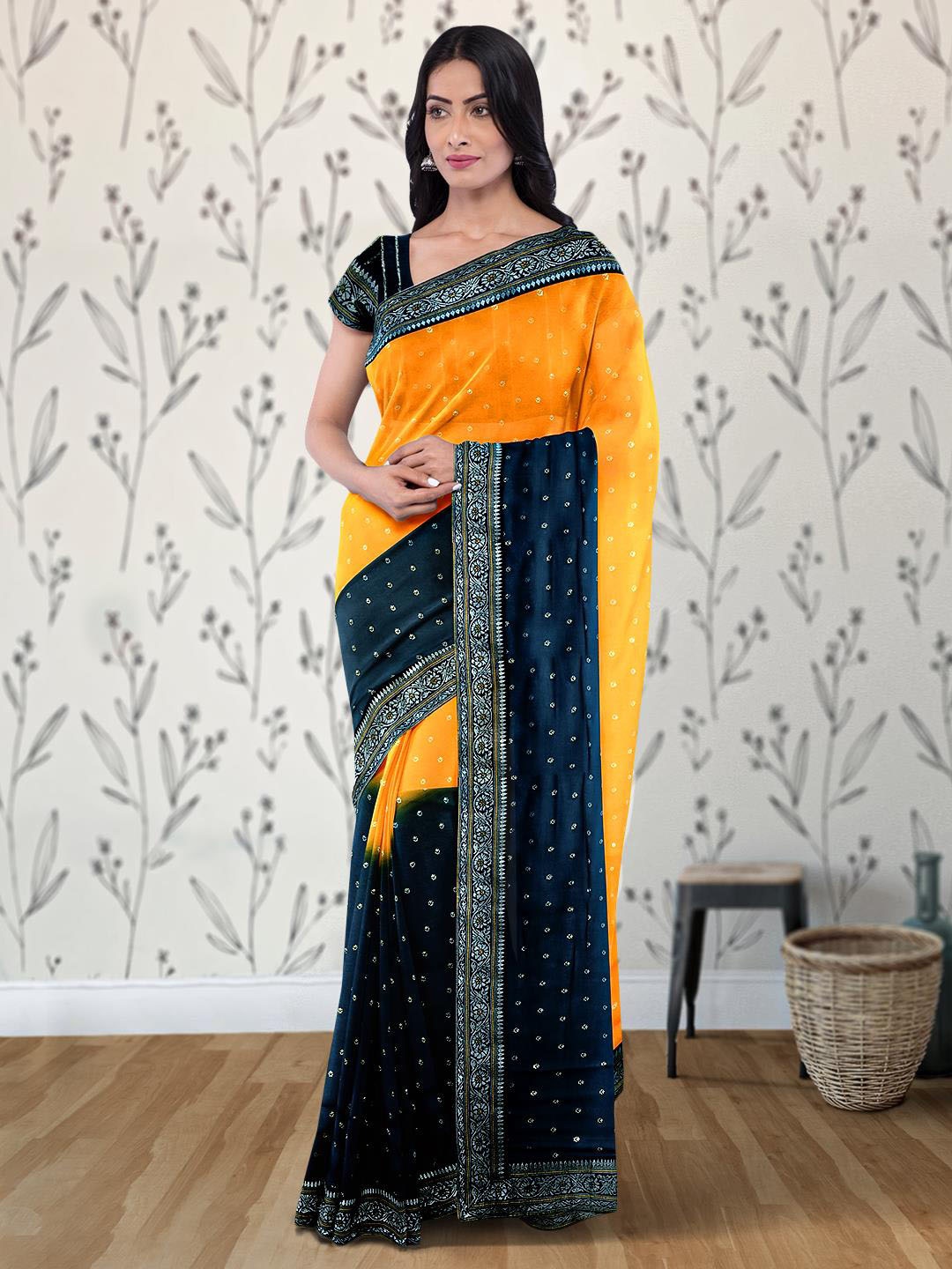 

Kalamandir Ethnic Motifs Printed Saree, Mustard