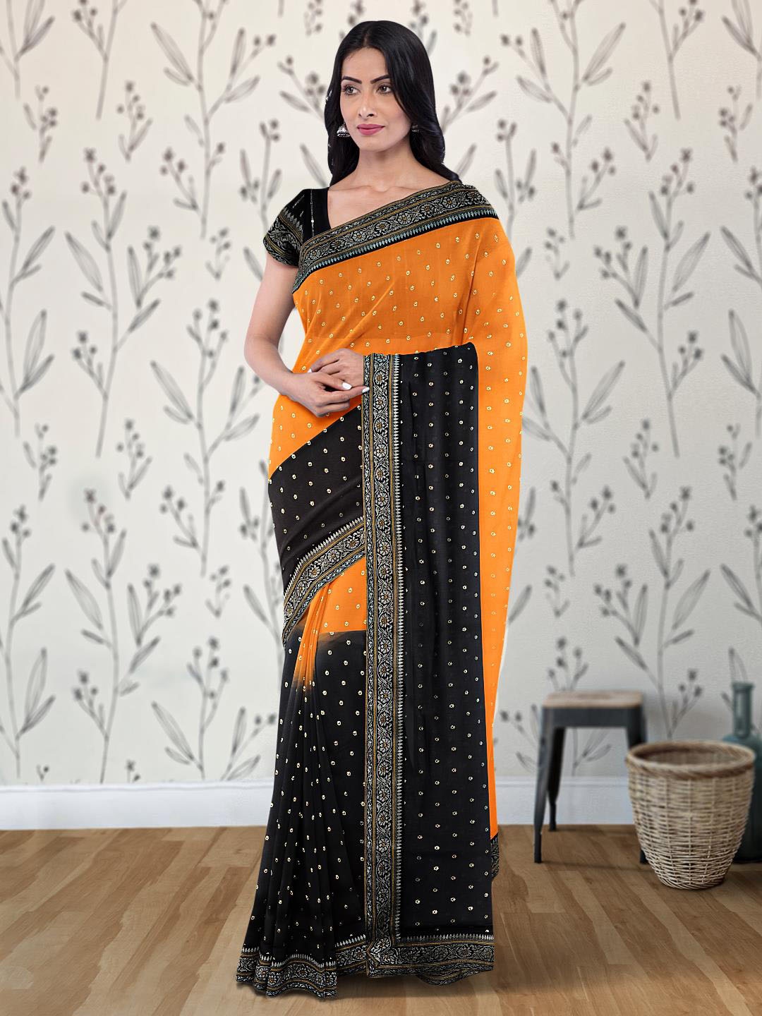 

Kalamandir Ethnic Motifs Printed Saree, Orange