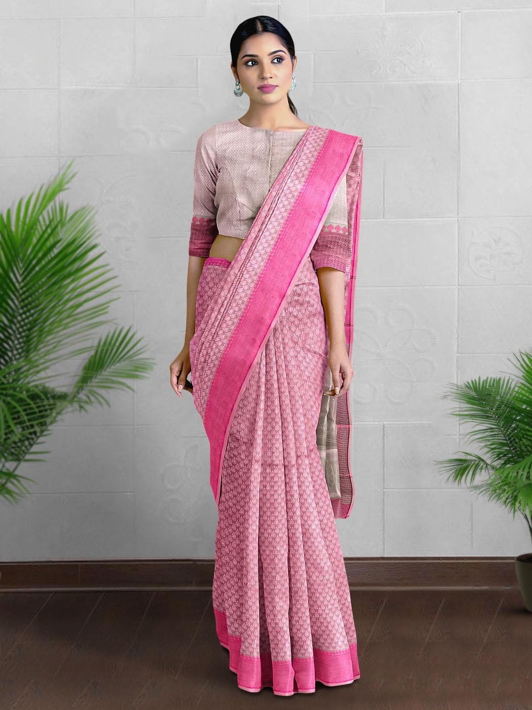 

Kalamandir Ethinic Woven Design Zari Saree, Pink