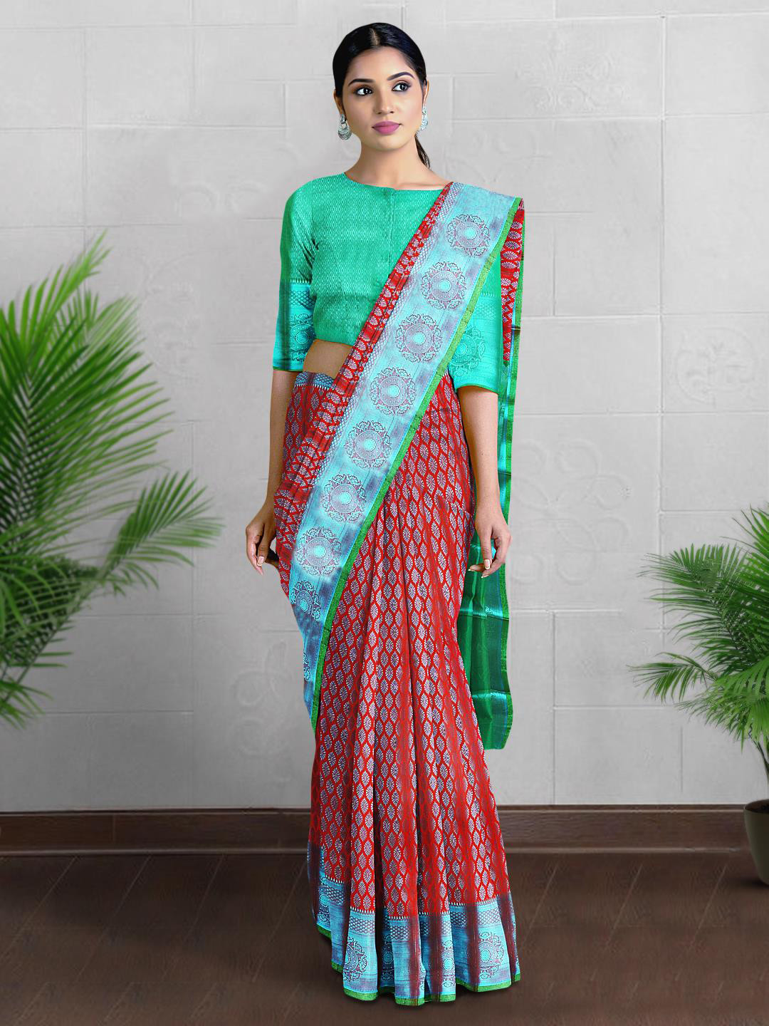 

Kalamandir Woven Design Zari Saree, Red