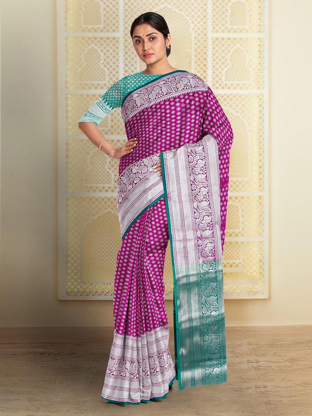 

Kalamandir Ethinic Woven Design Zari Saree, Purple