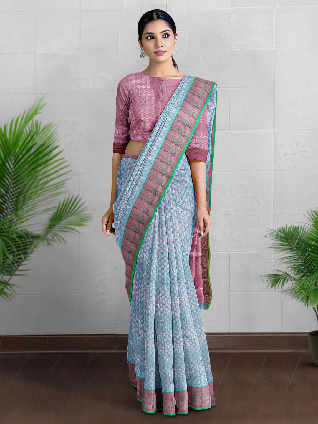 

Kalamandir Woven Design Zari Silk Blend Saree, Blue