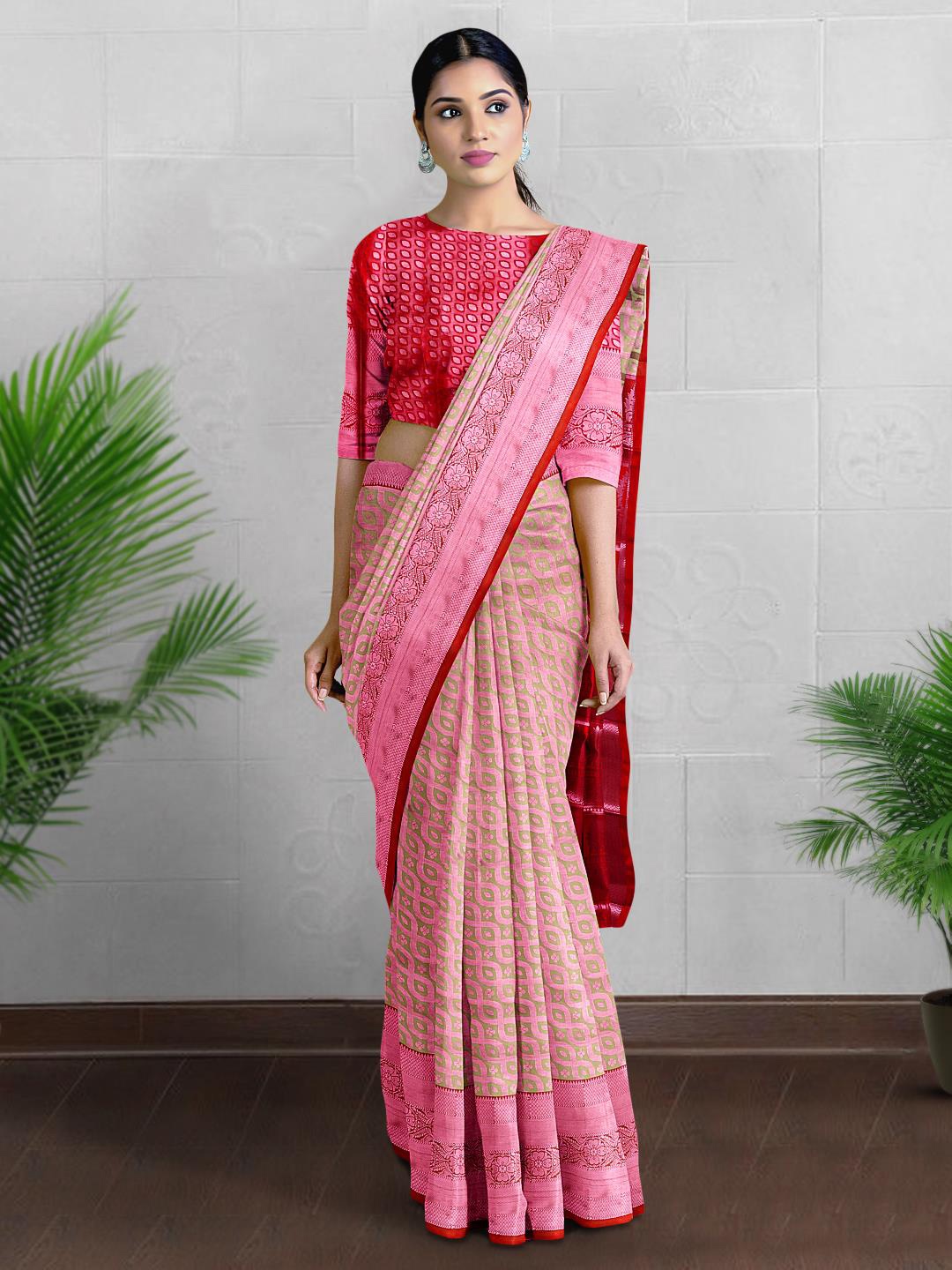 

Kalamandir Ethnic Motif Woven Design Zari Saree, Beige