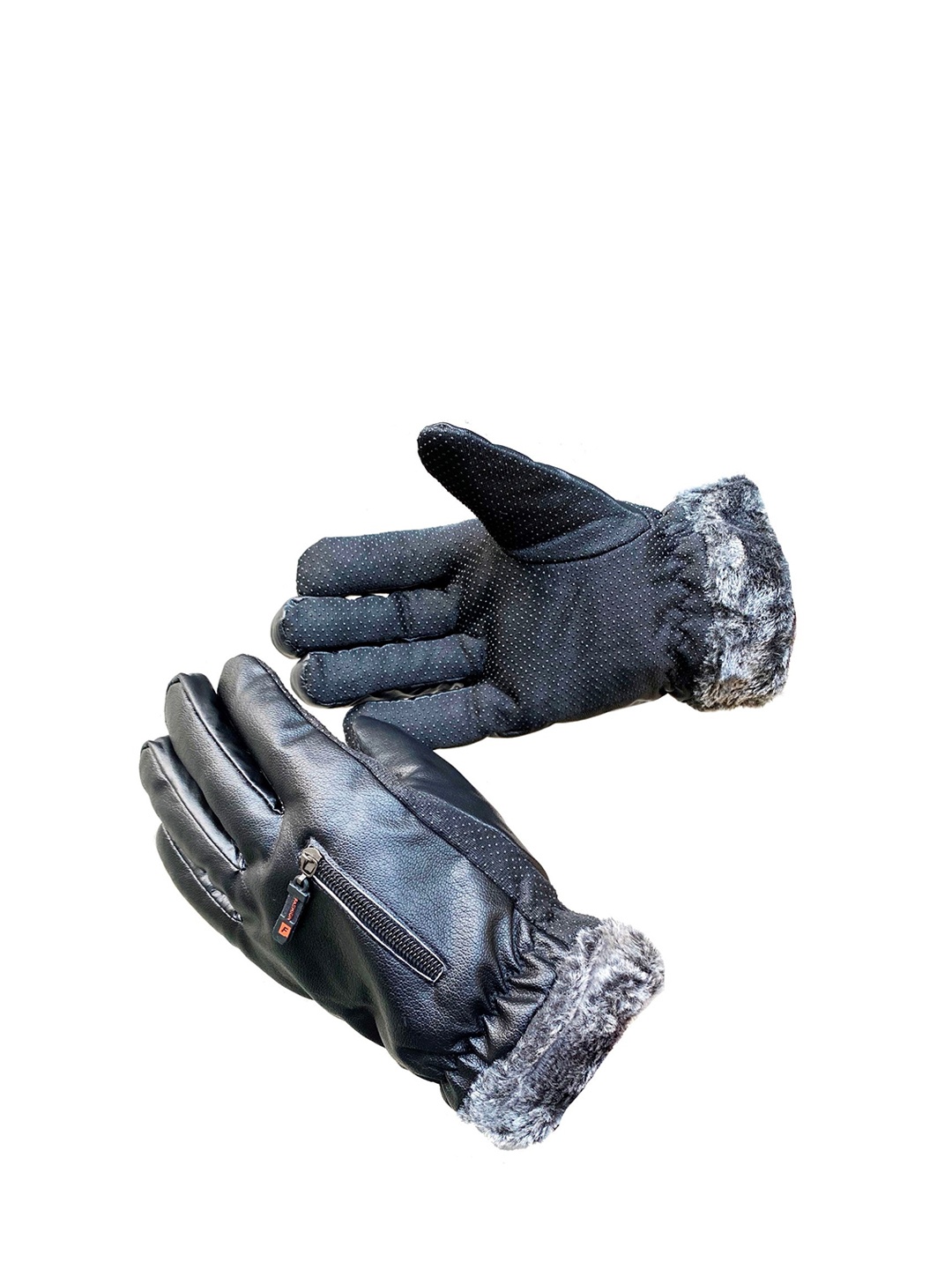 

Alexvyan Leather Winter Hand Gloves, Black