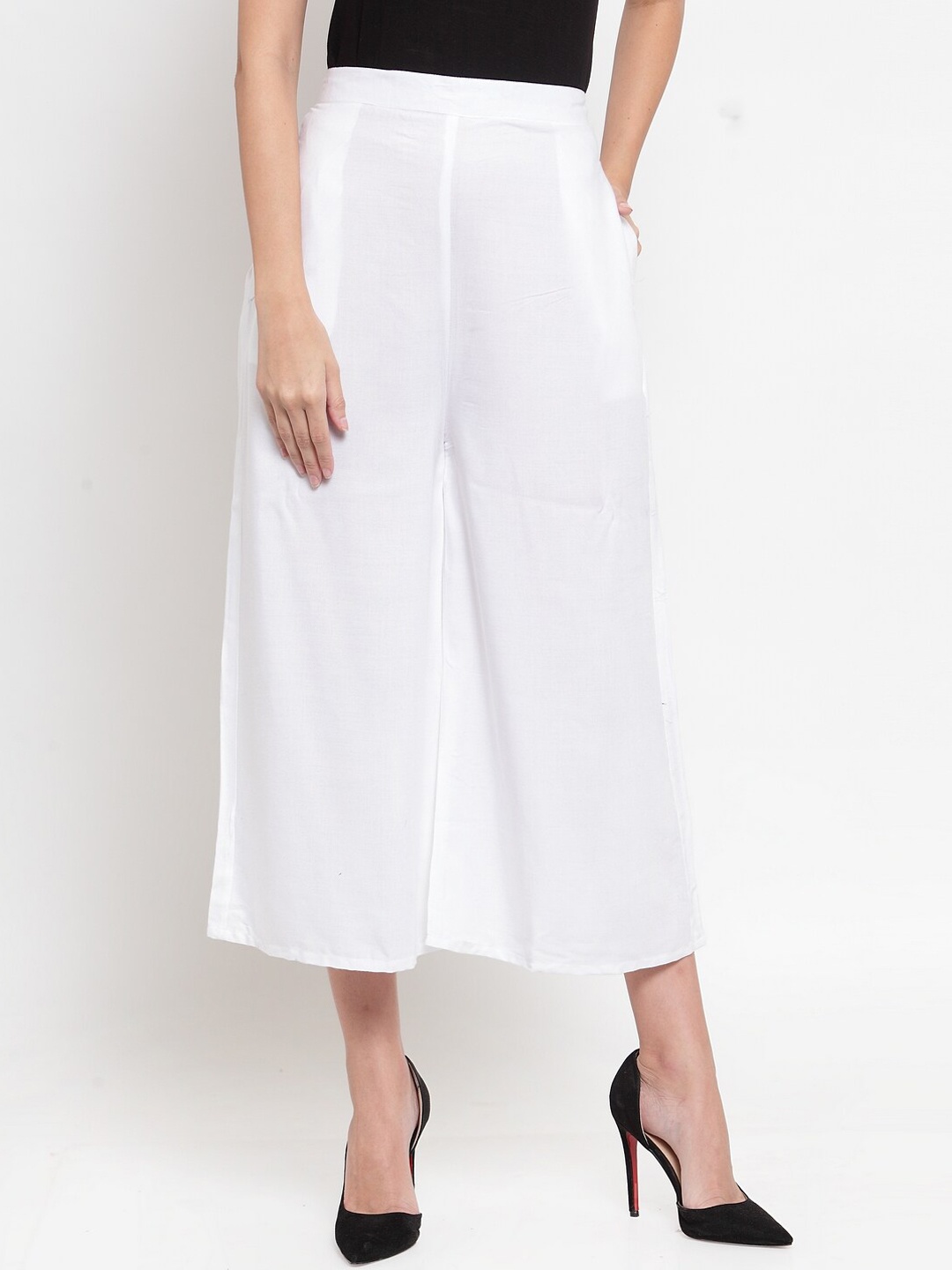 

Clora Creation Women Mid-Rise Smart Regular Culottes Trousers, White