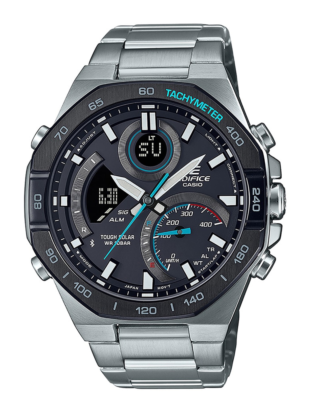 

CASIO Men EDifice ECB-950DB-1ADF Black Ana-Digi Dial Silver Stainless Steel Band EX554