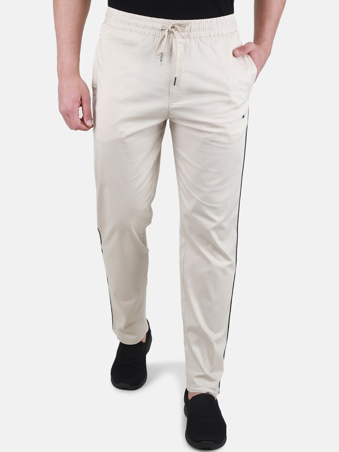 

Monte Carlo Men Mid-Rise Track Pants, Beige