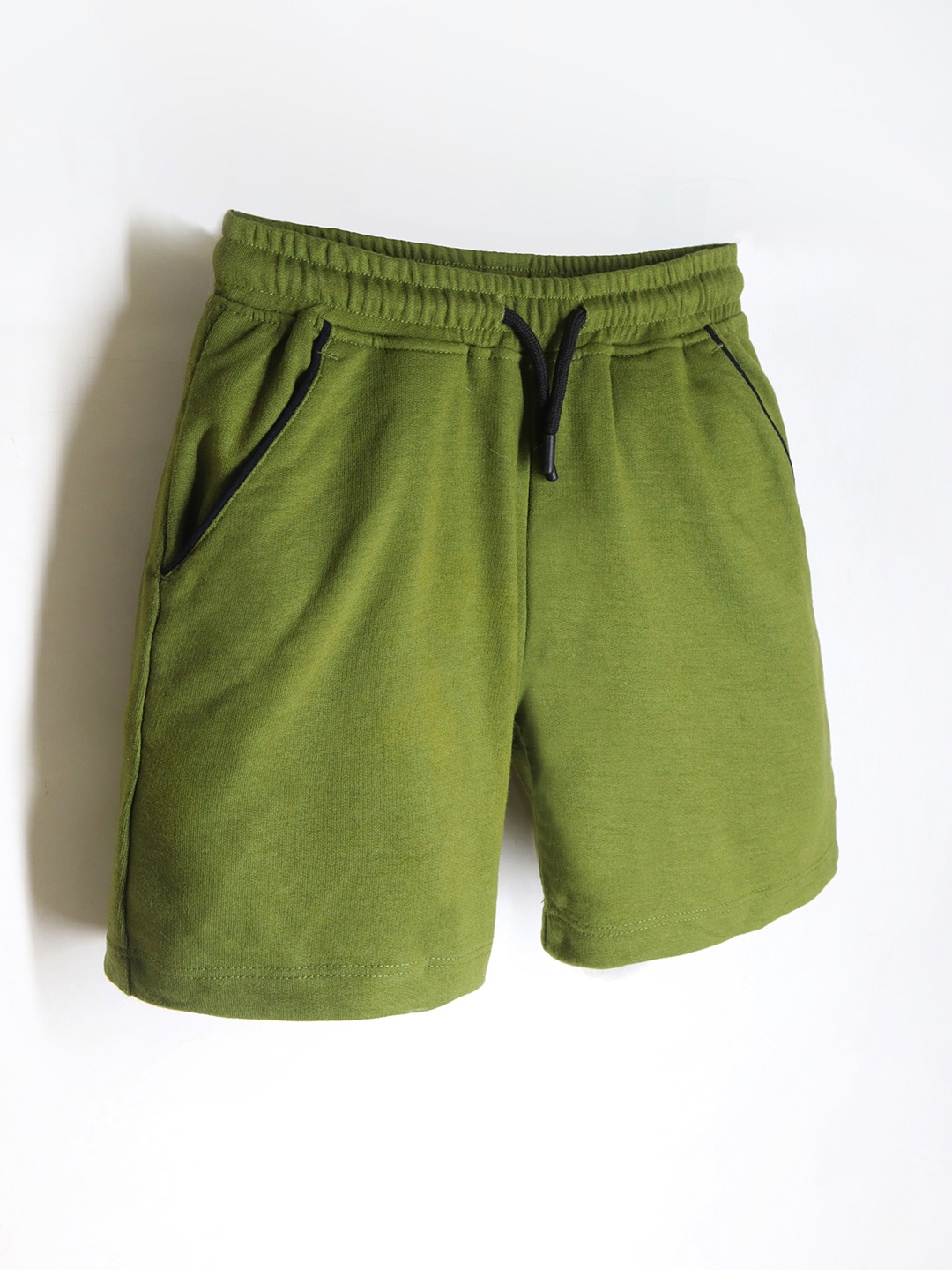 

Cherry Crumble Boys Above Knee Mid-Rise Shorts, Olive