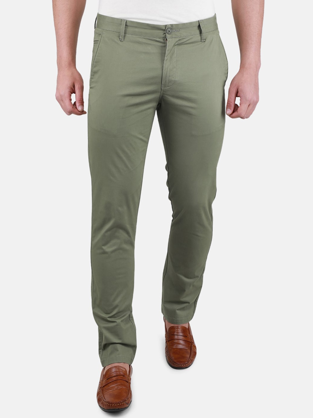 

Monte Carlo Men Mid-Rise Chinos, Green