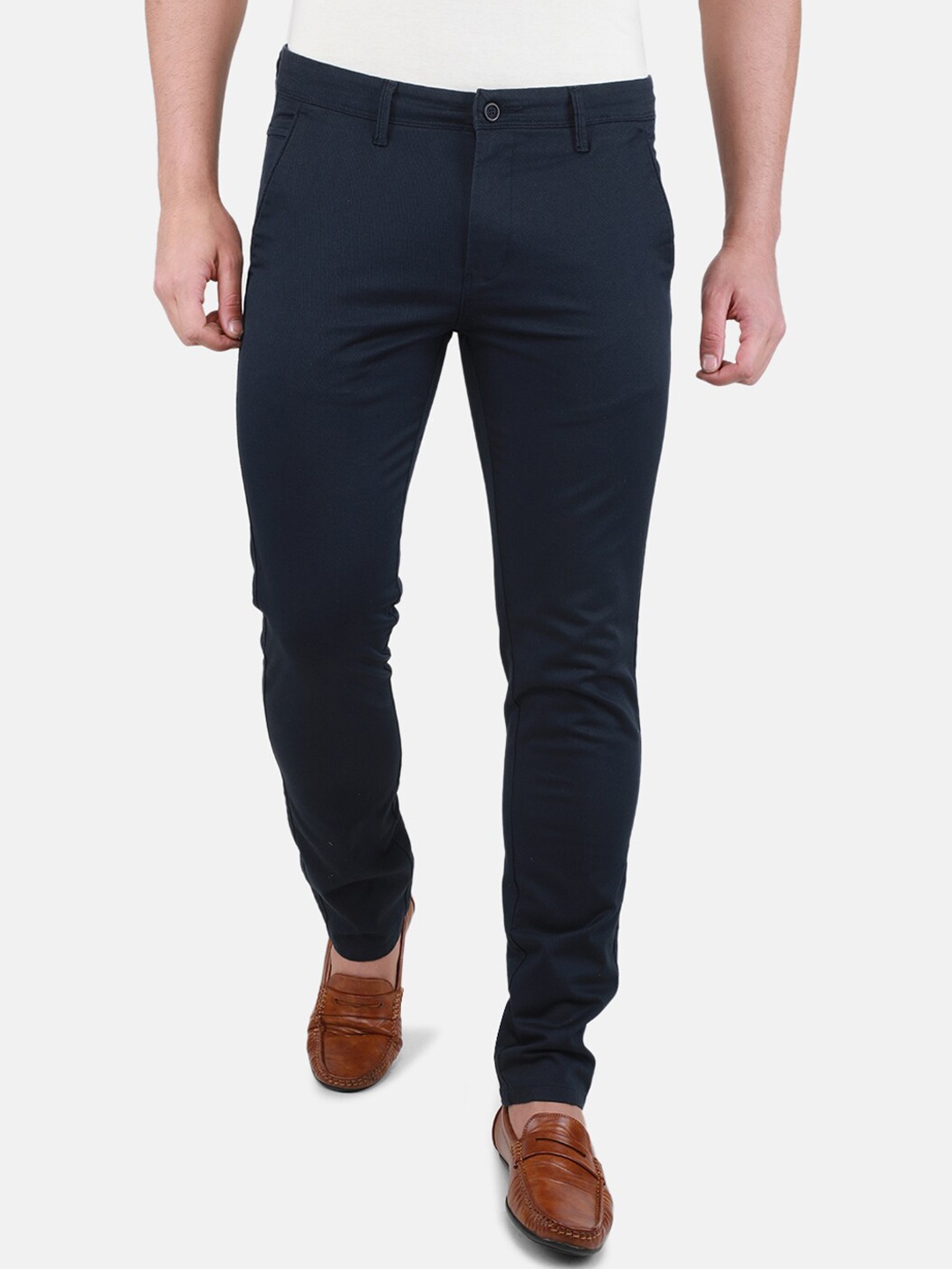 

Monte Carlo Mid-rise Plain Regular Trousers, Navy blue