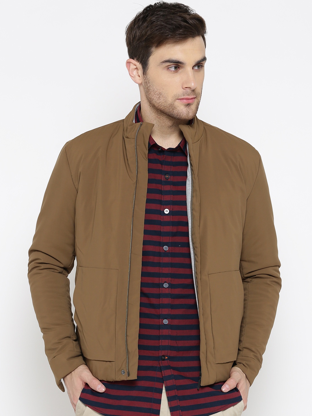 

Blackberrys Men Khaki Solid Tailored Jacket