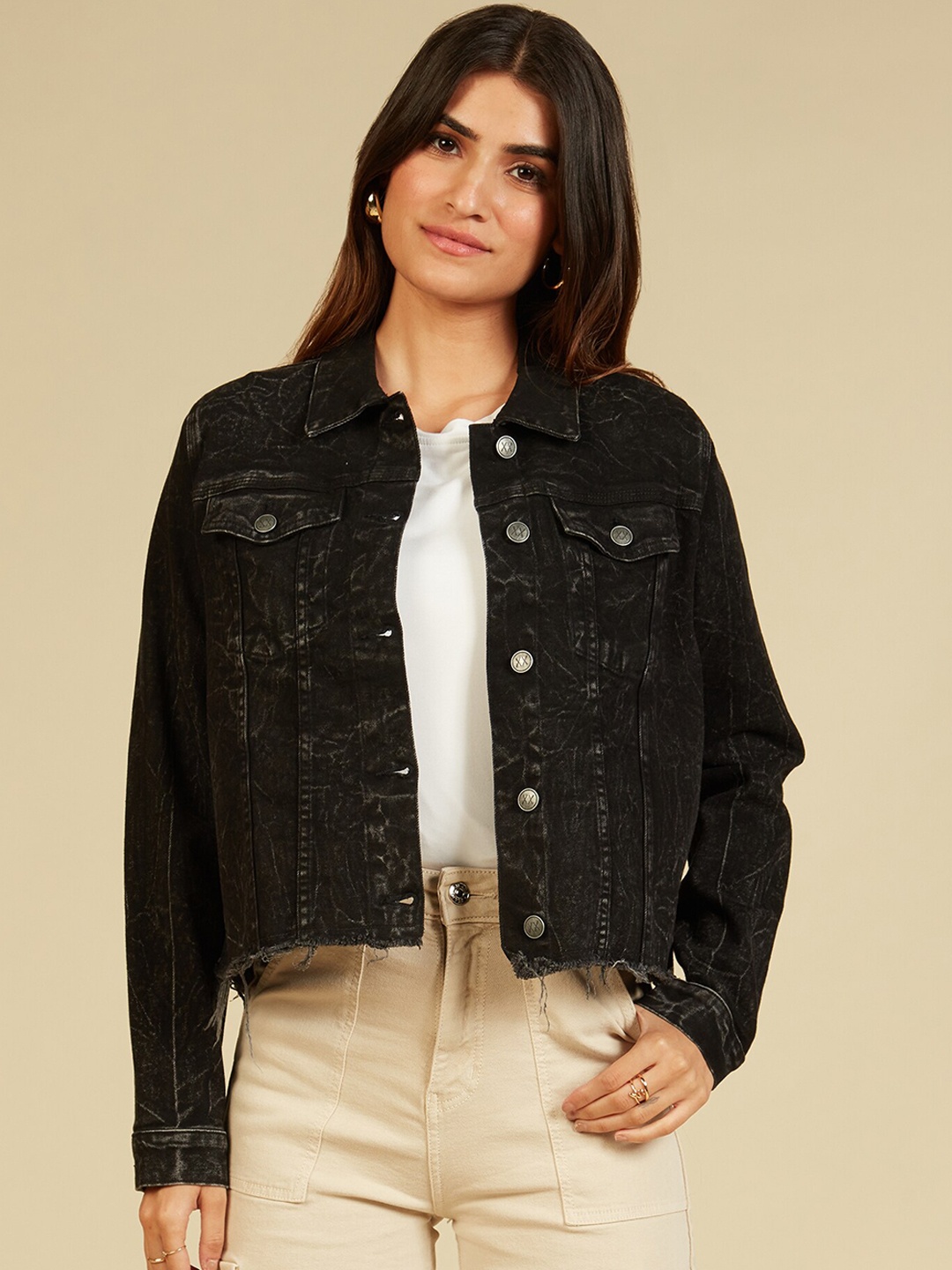 

20Dresses Black Washed Denim Jacket