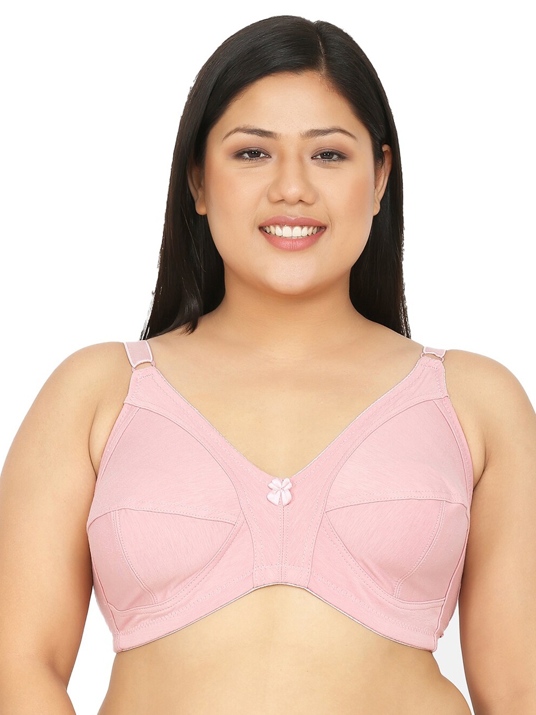 

Da Intimo Plus Size Non Padded Cotton All Day Comfort Everyday Bra, Pink