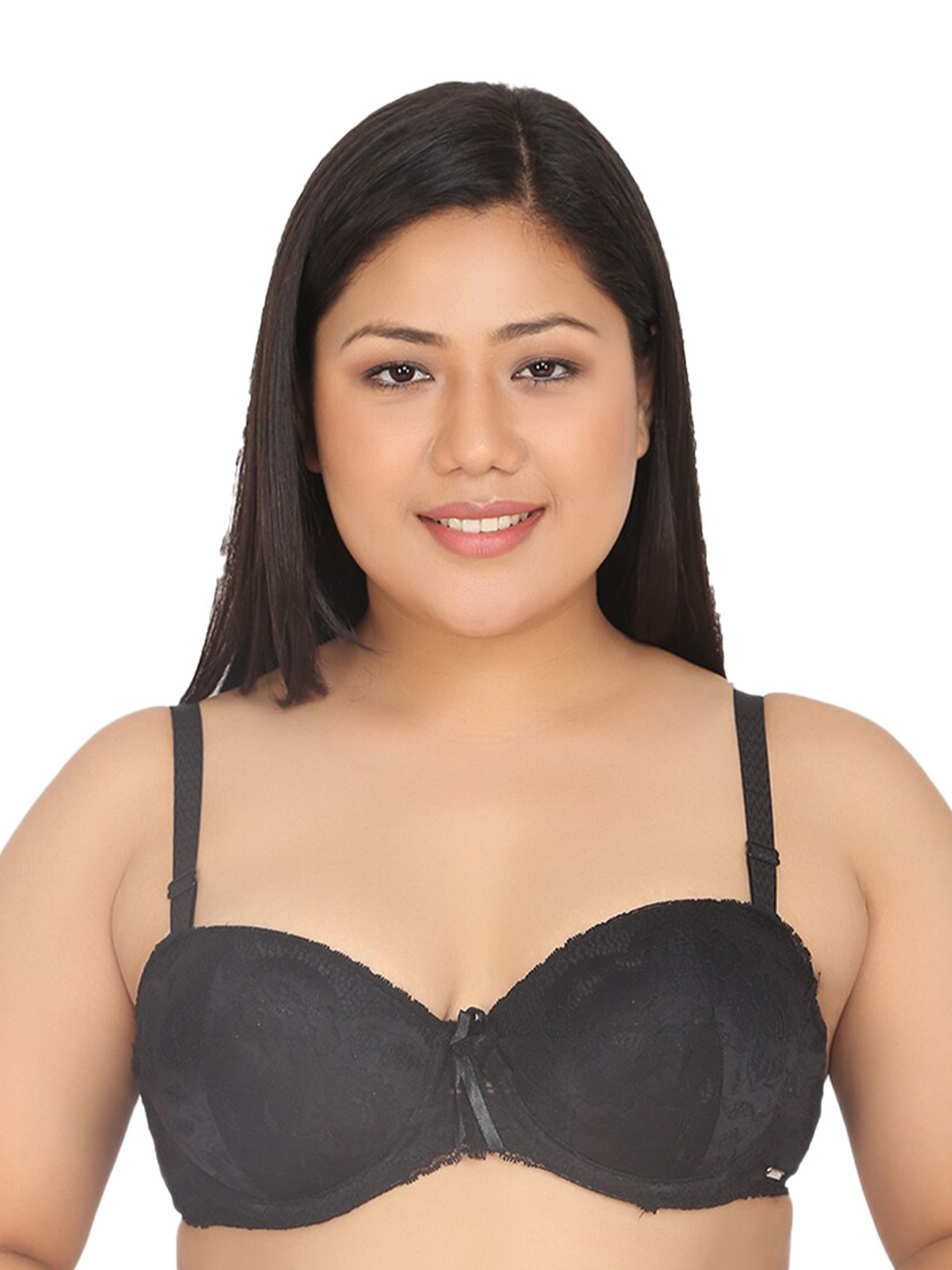 

Da Intimo Plus Size Medium Coverage Underwired Heavily Padded Bra, Black