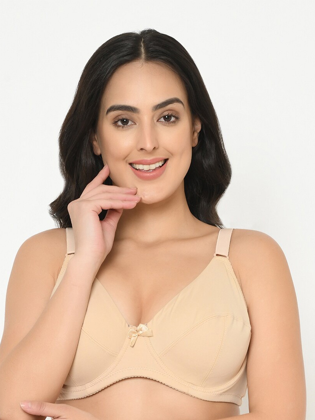 

Da Intimo Women Plus Size Beige Everyday Bra - Underwired Lightly Padded