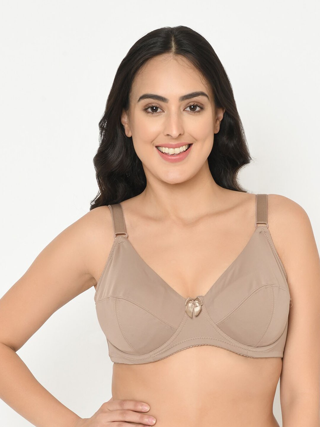 

Da Intimo Women Plus Size Beige Everyday Bra - Underwired Lightly Padded