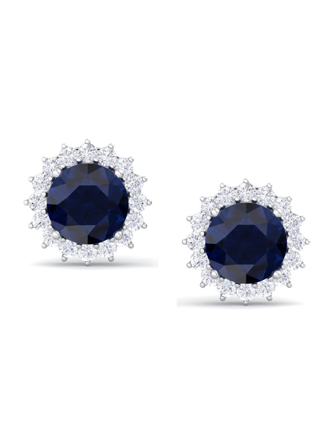 

Inddus Jewels Rhodium-Plated 925 Sterling Silver Cubic Zirconia Circular Studs Earrings
