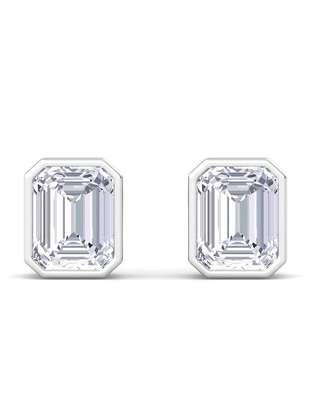 

Inddus Jewels Rhodium-Plated 925 Sterling Silver Cubic Zirconia Studs Earrings